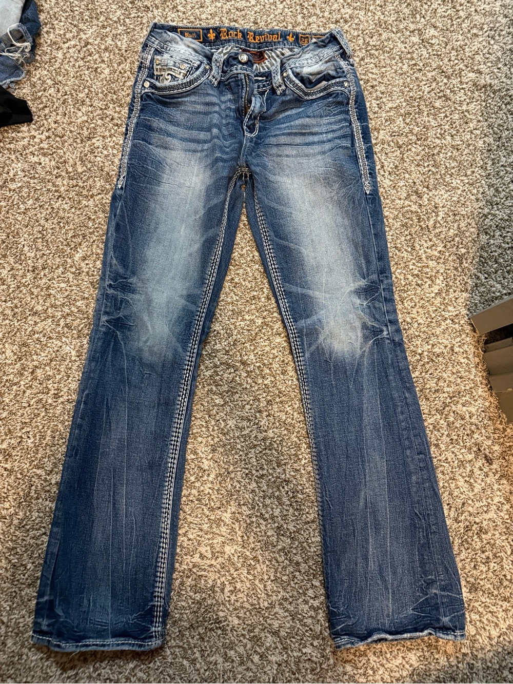Rock Revival Women's Distressed Medium Blue Bootcut Jeans